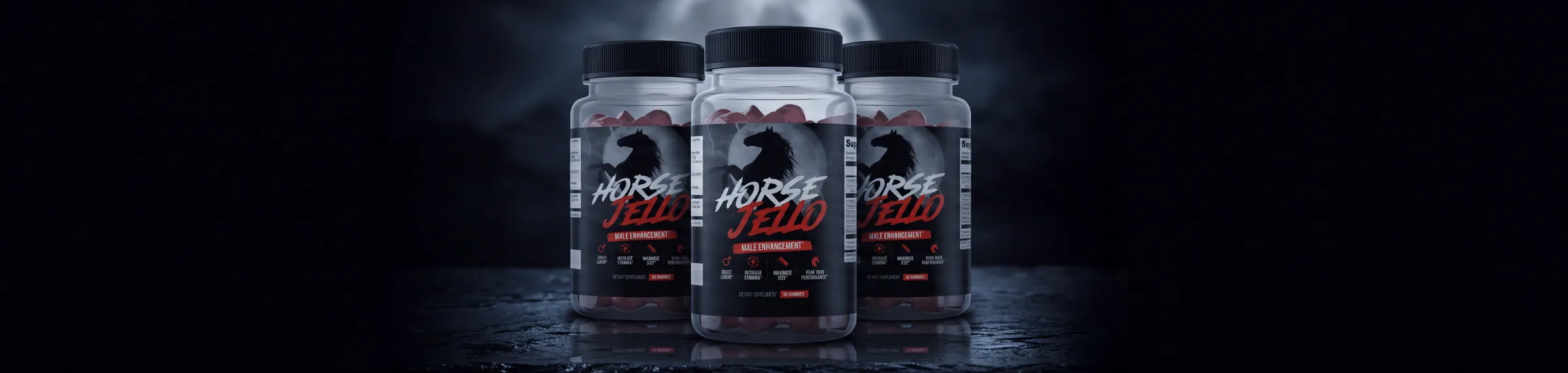 Three bottles of Horse Jello gummies